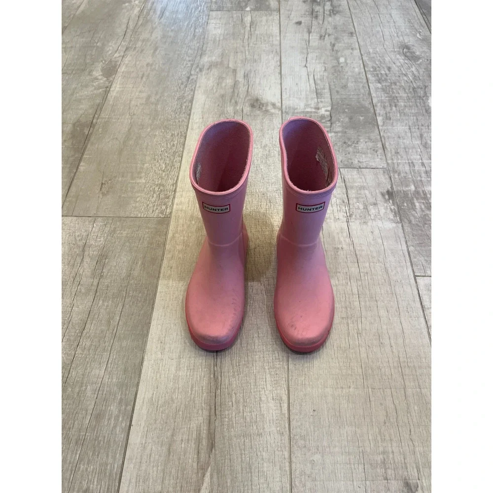 Hunter Kids First Classic Rain Boots Pink‎ Rubber Waterproof Size 3G